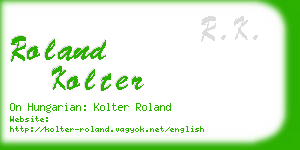 roland kolter business card